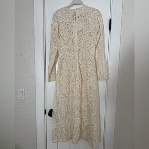 Zimmermann Cream Long Sleeve Lace Dress